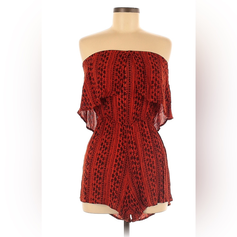 Free People Burnt Orange Floral Brown Romper